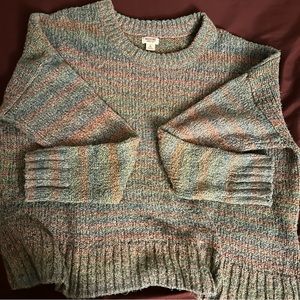casual rainbow knit sweater